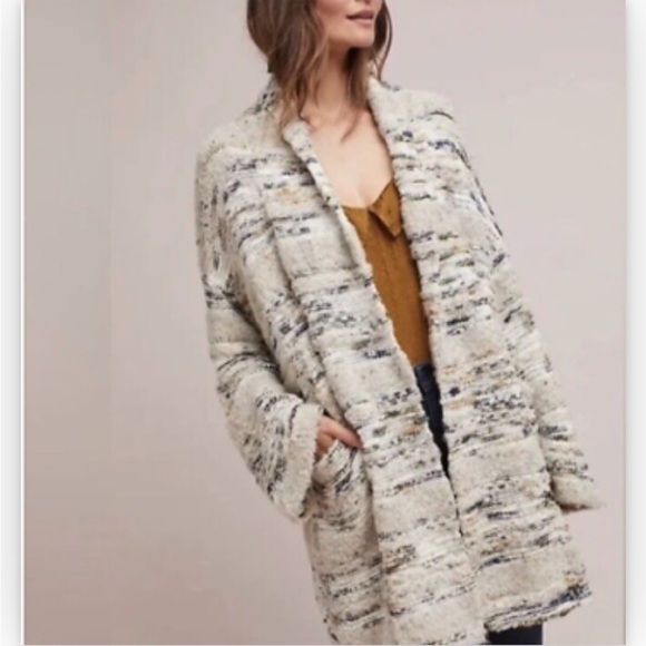 Anthropologie MOTH Oversized Cream Cabin Chloe Sweater Pockets Size Small - Picture 16 of 16